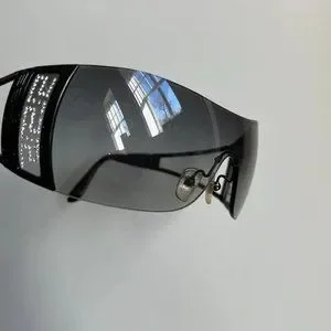 Versace 2058-B Black Rhinestone Cutout Shield Sunglasses Versace | Accessories | Versace 258b Black Rhinestone Cutout  main image 2